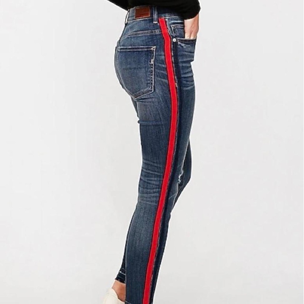 Express Ankle Legging High Rise Striped Skinny Jeans